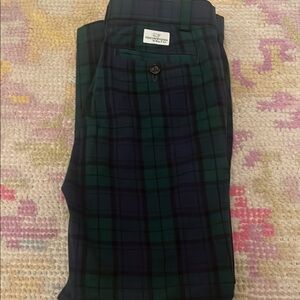 Vineyard Vines Kids Plaid Pants - Green and Navy